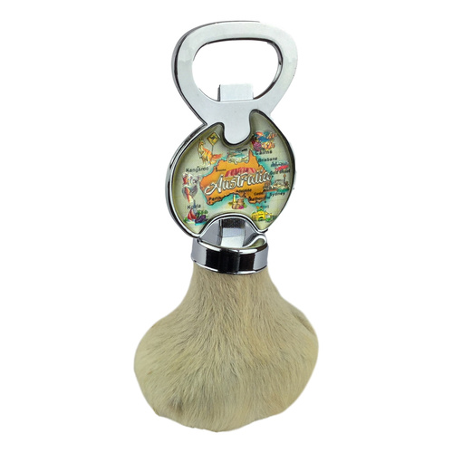 Aussie Map Design Kangaroo Scrotum Bottle Opener - Red Kangaroo