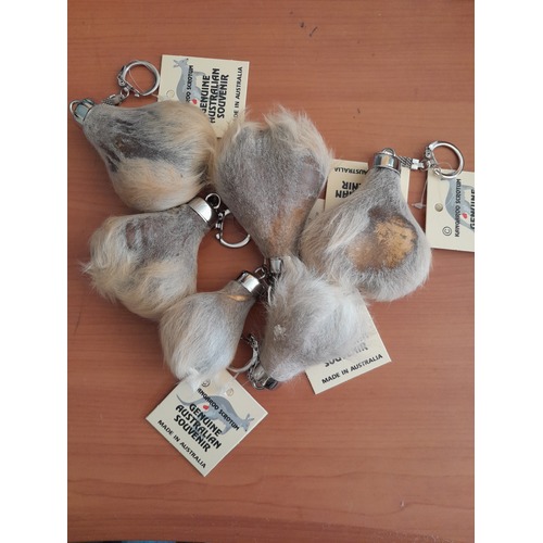 Rooballs Grey Kangaroo Scrotum Key Chain - SECONDS STOCK