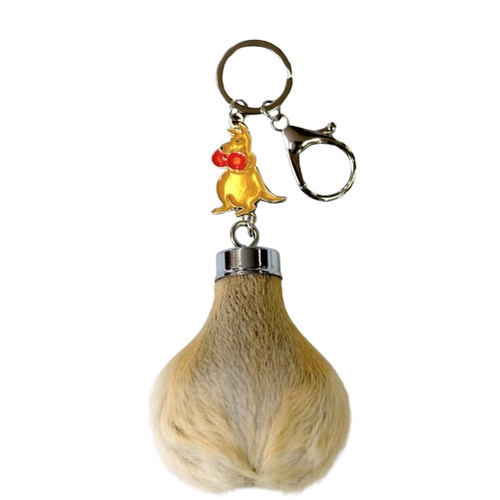 Australian Kangaroo Scrotum Keyring with Boxing Kangaroo (Deluxe)
